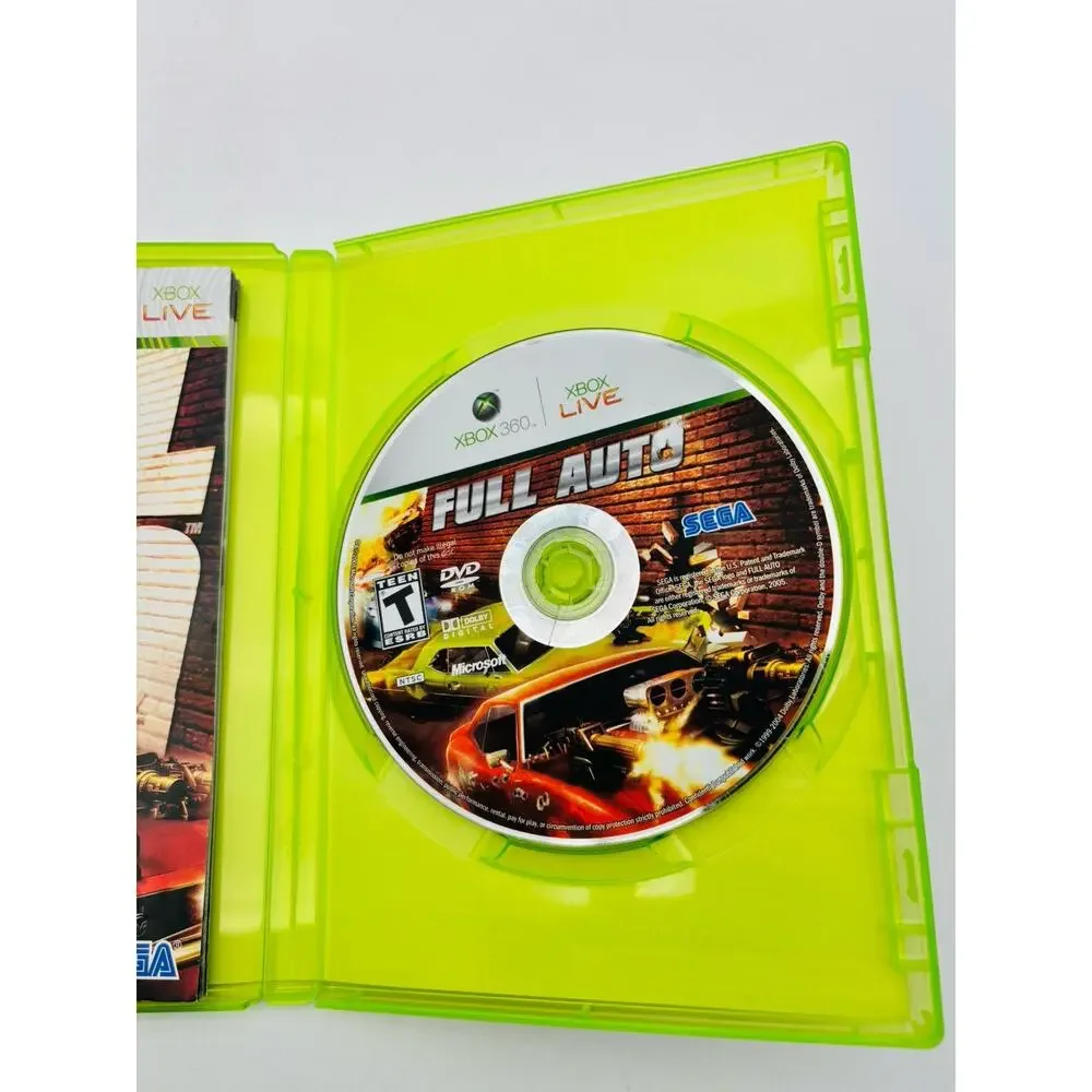 Full Auto (Microsoft Xbox 360, 2006) Complete Tested CIB Sega Car Racing X360